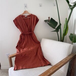Universal Thread Terracotta Belted Maxi Dress